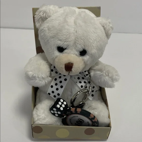 NWOT Burton + Burton Bear with Polka Dot Bow & Keychain Charm Set - Picture 1 of 8